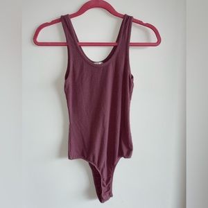 Pink Bozzolo Ribbed Tank-Top Bodysuit, Size Medium